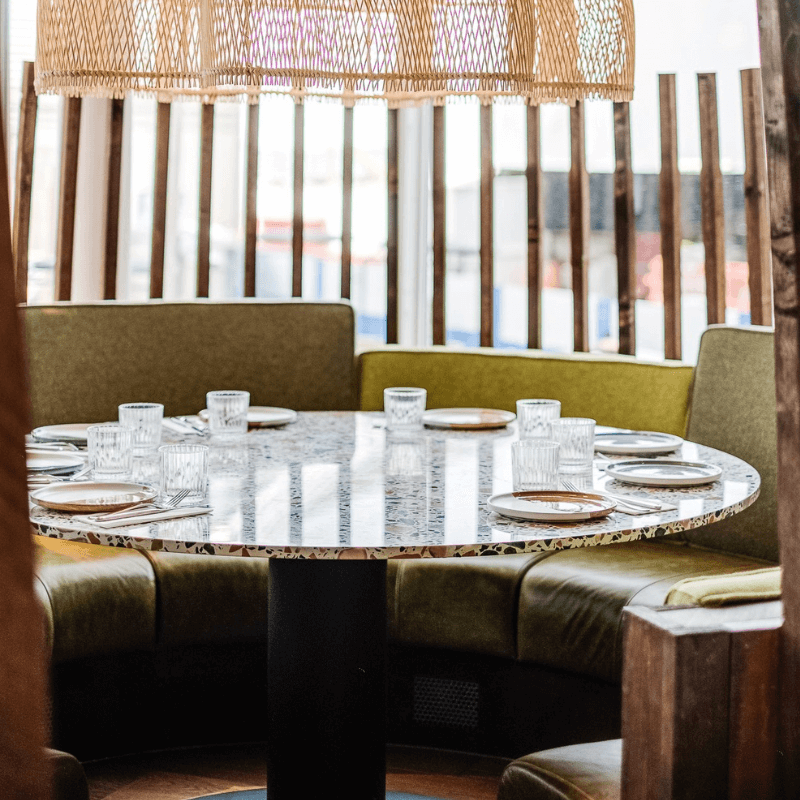 Wahaca verticla panel banquette