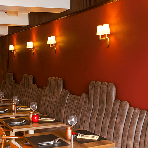 avante-garde hotel bench seating