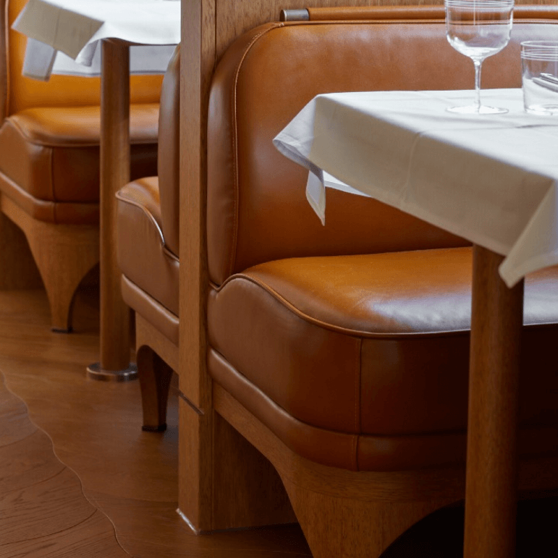 The Park Queensway London leather booth seating
