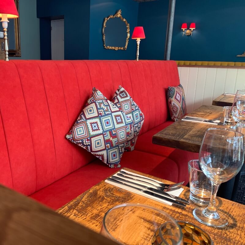 Fluted Back Banquette Seating