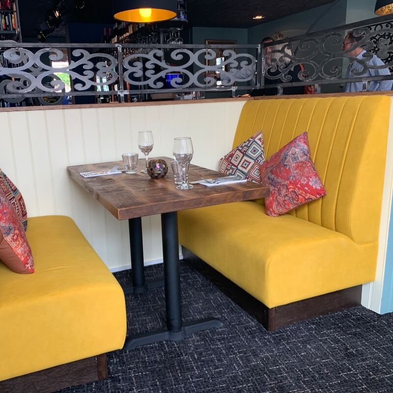 Fluted Back Bench Booth Seating